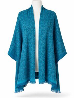 Pashmina Style Scarf/Wrap Blue and Green EUC